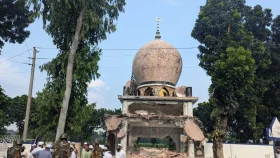 Shrine in Dhamrai vandalized, locals outraged by sudden attack