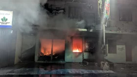 Jatiya Party central office set on fire again at Bijoynagar