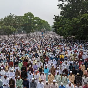 Sholakia Eid congregation held despite heavy rain