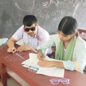Blind student defies odds to sit for SSC exams with scribe’s support
