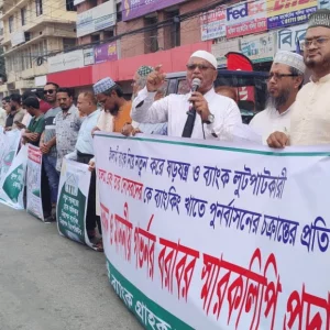 Human chain protests move to rehabilitate bank looters