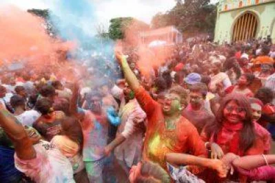 Devotees celebrate Bijaya Dashami with enthusiasm. Photo: Dhaka Tribune/Mahmud Hossain Opu