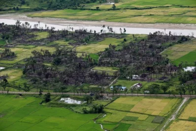 Aerial view of a burned Rohingya village near Maungdaw, north of Rakhine state, Myanmar | Reuters