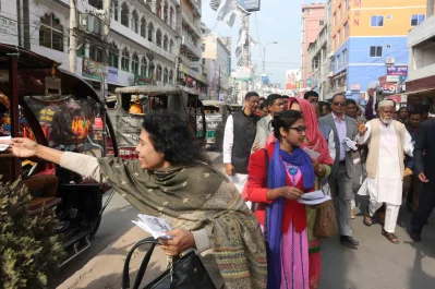 Awami League campaigners take last moment preparation before the election|| Syed Zakir Hossain/Dhaka Tribune