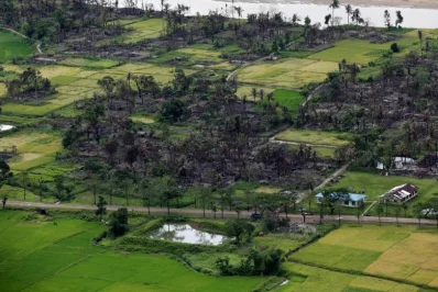 Aerial view of a burned Rohingya village near Maungdaw, north of Rakhine state, Myanmar | Reuters