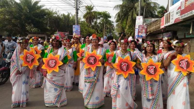 A Pohela Boishakh procession in Bagerhat on April 14, 2018 | Dhaka Tribune