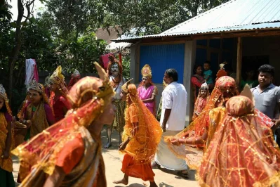 The Gajan folk dance being performed on the occasion of Chaitra Sangkranti in Agartala, Tripura Pranab Shil