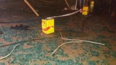 Broken fragments of glass lie all over the floor after the boiler blast | Dhaka Tribune