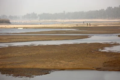 The Mahananda River in Tetulia is drying up at a rapid pace