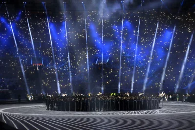 Performers take part during the opening ceremony REUTERS