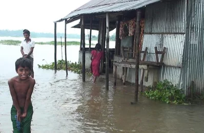 Waterlogging is weighing heavily on the locals who have been stranded in their homes for a few days in Sunamganj | Dhaka Tribune