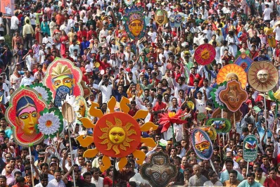 Pohela Boishakh - This year the Mongol Shobhajatra procession called for denouncing militancy. . SYED ZAKIR HOSSAIN/DHAKA TRIBUNE