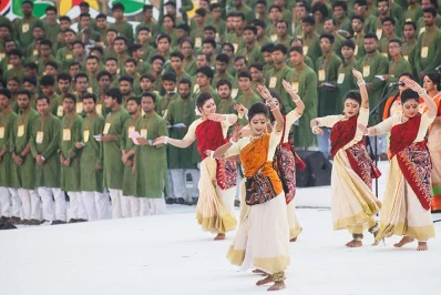 Pohela Boishakh - Artists perform at a programme organised by a private TV channel welcoming Pohela Boishakh at the Bangabandhu International Conference Center on April 14, 2017. MEHEDI HASAN/DHAKA TRIBUNE