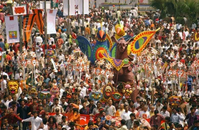 Colourful plethora of beautiful props of birds at the Mongol Shobhajatra procession of Dhaka University campus welcoming Pohela Boishakh in 2006