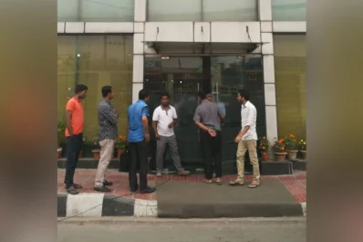 Worried family members await for news at US-Bangla head office Baridhara Mahmud Hossain Opu