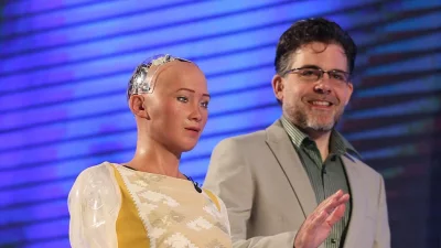 Sophia with her creator Dr David Hanson | Syed Zakir Hossain