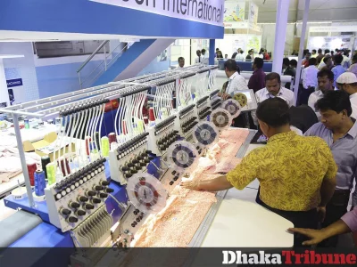 The exhibition offers the opportunity for visitors to take a close look at how some of the machinery works. Photo: Syed Zakir Hossain/Dhaka Tribune