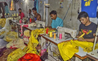 The rhythmic clatter of the sewing machines lull the residents of Khalifa Patti to sleep | Rabin Chowdhury/Dhaka Tribune