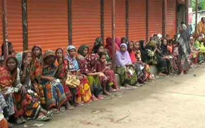 Farmers were seen collecting peanuts, pumpkins and yams from the inundated fields; they went under a deep frustration after experiencing this tremendous loss DHAKA TRIBUNE
