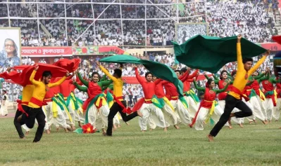 Performers dance during a demonstration at Jatiya Shishu Kishore Samabesh at Bangabandhu National Stadium in Dhaka | Syed Zarkir Hossain/Dhaka Tribune