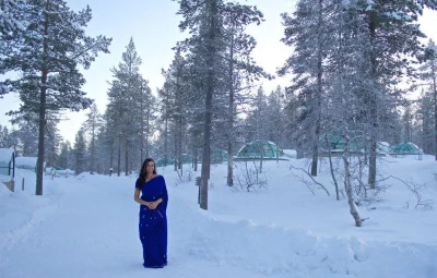 An igloo for two under the Northern Lights