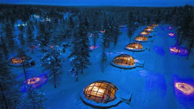 An igloo for two under the Northern Lights