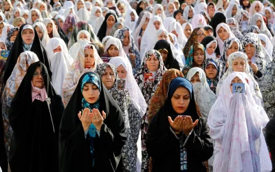 Iranian Muslims perform Eid al-Fitr prayers in western Tehran on June 15, 2018 | AFP