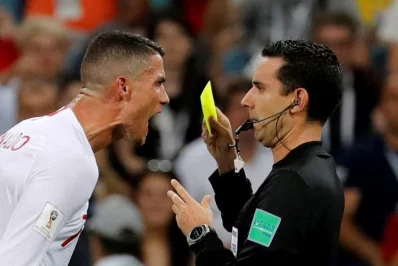 Portugals Cristiano Ronaldo reacts at referee Cesar Arturo Ramos during their World Cup loss to Uruguay | Reuters