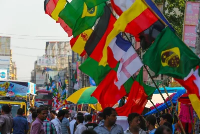 On Bangabandhu Avenue, the plethora of flags may make it look like a worldu2019s fair