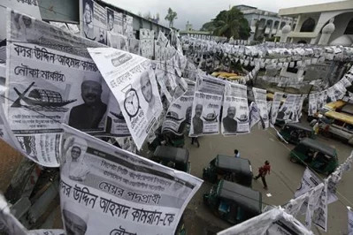 Sylhet City Corporations elections 2018 - Posters of Awami League mayoral candidate Badar Uddin Ahmed Kamran in Sylhet city, ahead of the Sylhet City Corporation elections, on July 28, 2018  Mahmud Hossain Opu/Dhaka Tribune