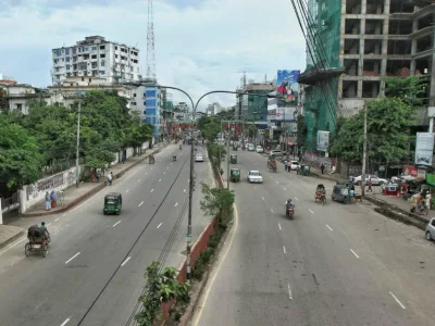 Today a few vehicles were seen  on Mirpur roads Rajib Dhar/Dhaka Tribune