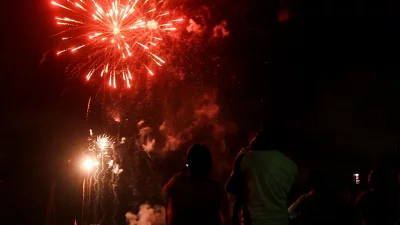 Fireworks at Hatirjheel celebrating Bangladeshs 20,000MW electricity capacity | Rajib Dhar