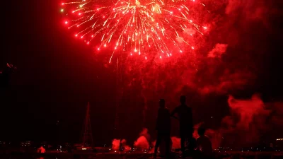 Fireworks at Hatirjheel celebrating Bangladeshs 20,000MW electricity capacity | Rajib Dhar