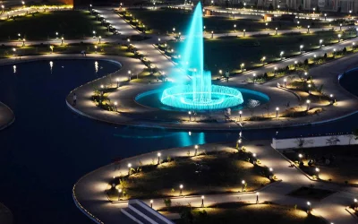 Dancing water fountain at Jamboree Park Focus Bangla