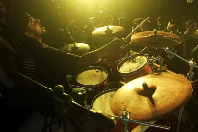 Rafa plays three tracks of Severe Dementia at Bangladesh Drum Day held on December 8, 2018
