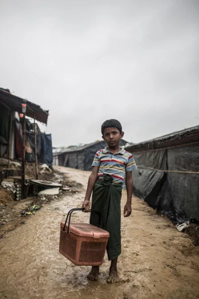 Inayat-Ullah, 10: My brothers and I carried this basket from Myanmar with some food items. All the food was gone even before we crossed the border. Ahmer Khan/Amnesty International