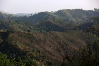 Brick kilns in Bandarban district are taking a toll on the environment of the hilly region. Brick makers are illegally cutting off hills to provide raw material for the kilns, and cutting down trees to provide fuel. Photos of the hills razed by illegal cutting were taken in Lama upazilau2019s Faitong area, while the brick kiln was in Choinga area Syed Zakir Hossain/Dhaka Tribune