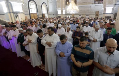 Sunni Muslims perform Eid al-Fitr prayers marking the end of the holy fasting month of Ramadan in Baghdad, Iraq June 4, 2019 REUTERS
