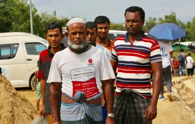 Several Rohingya men on their way to an interview with UNHCR and RRRC representatives at Camp No 26, Shalbagan, Teknaf Syed Zakir Hossain/Dhaka Tribune