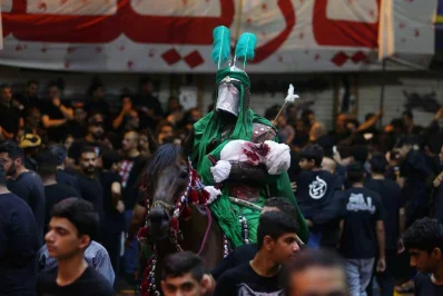 A man dresses as a solider sits on horse as he participates in a religious festival marking Ashura in Manama, Bahrain, September 9, 2019. Picture taken September 9, 2019 |Reuters