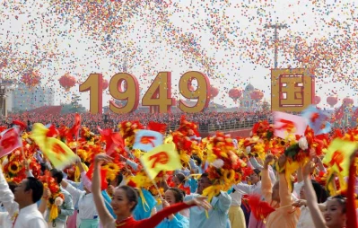 Balloons are seen above performers at the end of the parade marking the 70th founding anniversary of Peoples Republic of China, on its National Day in Beijing, China October 1, 2019 |Reuters