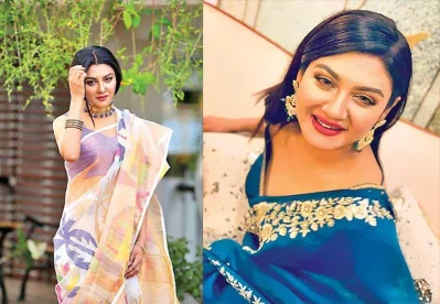 Jaya Ahsan celebrates Mahashtami and Nabami with two different looks |nFacebook