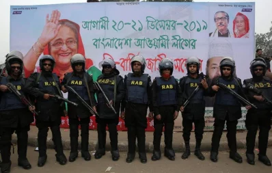 Members of RAB stand guard outside the venue of  21st National Council of Bangladesh Awami League at Suhrawardy Udyan in Dhaka on Friday, December 20, 2019 Mahmud Hossain Opu/Dhaka Tribune