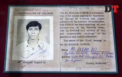 Identity card of a Bengali-speaking collaborator Syed Zakir Hossain/Dhaka Tribune