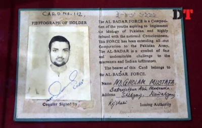 Identity card of a Bengali-speaking collaborator Syed Zakir Hossain/Dhaka Tribune