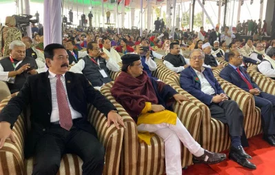 Jatiya Party (JaPa) leaders at 21st National Council of ruling Awami League on Friday, December 20, 2019 Dhaka Tribune