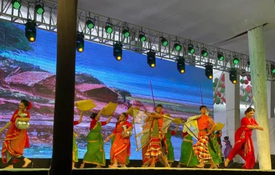 Performers demonstrate at 21st National Council of ruling Awami League on Friday, December 20, 2019 Dhaka Tribune