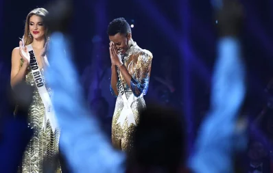 Miss Universe 2019 Zozibini Tunzi, of South Africa, appears onstage at the 2019 Miss Universe Pageant at Tyler Perry Studios in Atlanta, Georgia on December 08, 2019 AFP