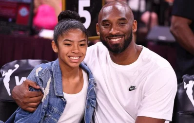 Kobe Bryant is pictured with his daughter Gianna at the WNBA All Star Game in Las Vegas, July 27, 2019 Reuters