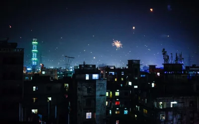 Fire works on the occasion of the new years in Dhaka on Wednesday, January 1, 2020 Mahmud Hossain Opu/Dhaka Tribune